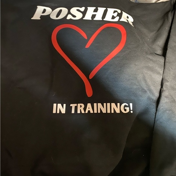 CAUTION Posher In Training Black White Long Sleeve Graphic Hoodie Sweater - Picture 1 of 7
